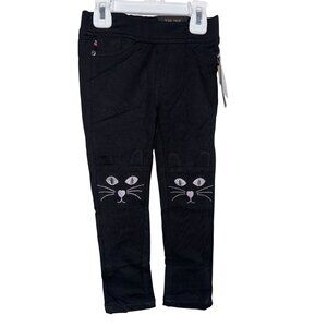 Vigoss Kids Black Cat Embroidered Leggings 3T